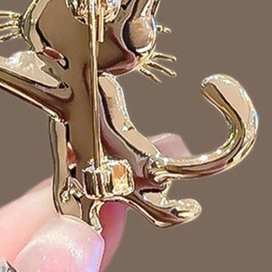 Dancing Kitten Shape Versatile Brooch Zinc Alloy White 1 Pc