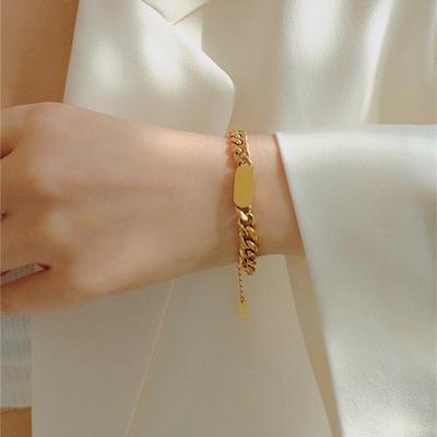 Europäischer Titanstahl Ovales Kettenglied Armband - Trendiger Hip Hop Schmuck für Frauen
