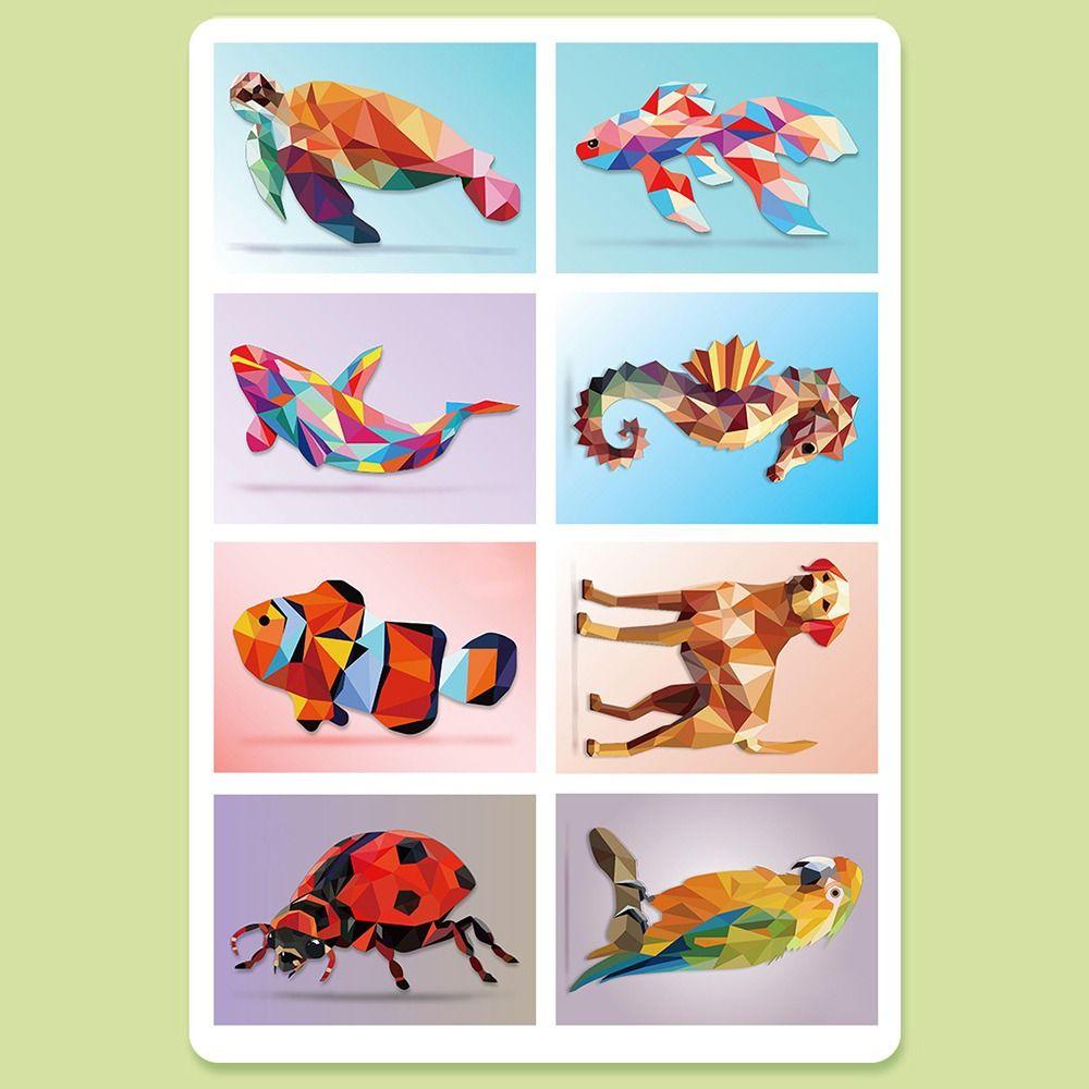 DIY Geometric Collage Sticker Book Versatile Handmade Sticker Toys Children's Stickers  Birthday