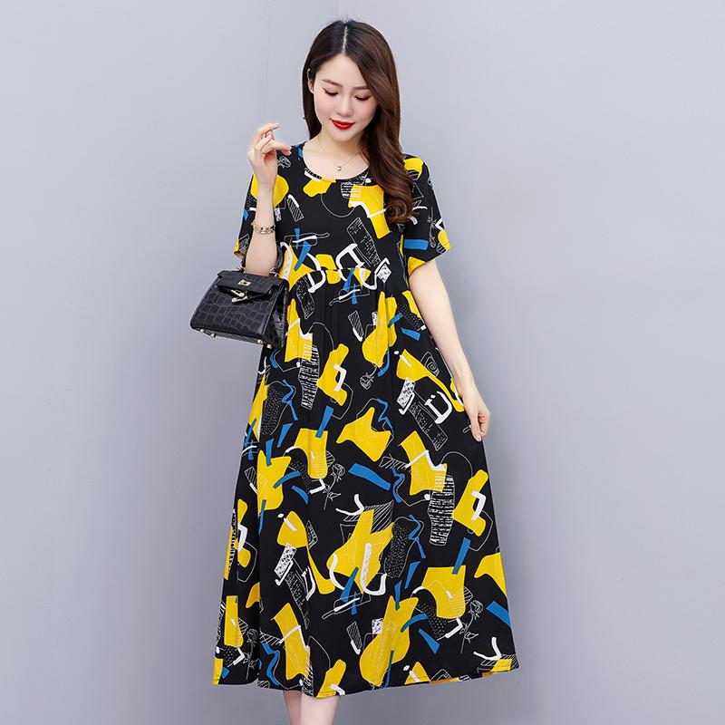 Casual Summer Women's Dresses Short Sleeve Elegant Long Dresses for Ladies
