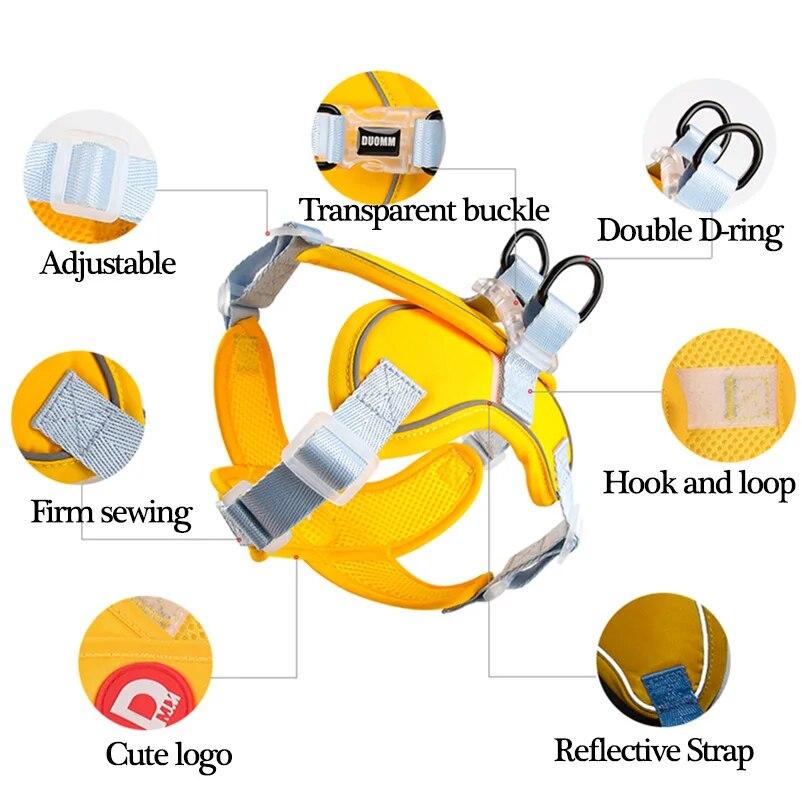 Respirável Pet Harness Vest Para Cães Pequenos E Médios, Arreios Reflexivos, Colarinho, Chihuahua Pug, Pulseira No Peito, Teddy Walking