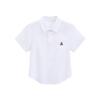 Camisa Oxford de Manga Curta Bordada com Urso para Meninos Pequenos