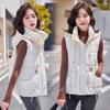Down cotton vest vest vest new autumn and winter loose vest hooded jacket