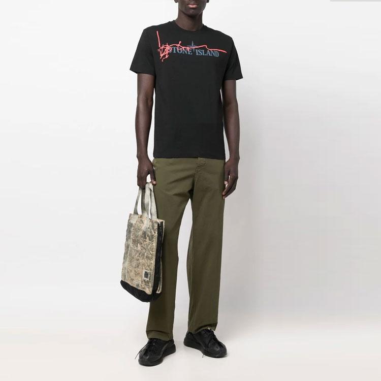 Stone Island Short-Sleeve T-Shirt Black Men Tops 76152NS80-V0029