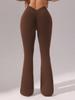 High Waist Deep V Flare Yoga Pants with Tummy Control and High Elasticity for Women