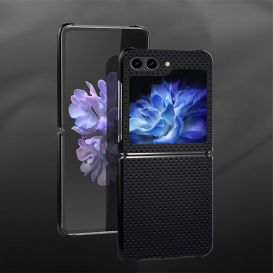 Back Phone Cover Funda Case for Samsung Galaxy Z Flip 7 6 5 4 3 Flip6 Flip3 Flip4 Flip7 FE Flip5 Carbon Fiber