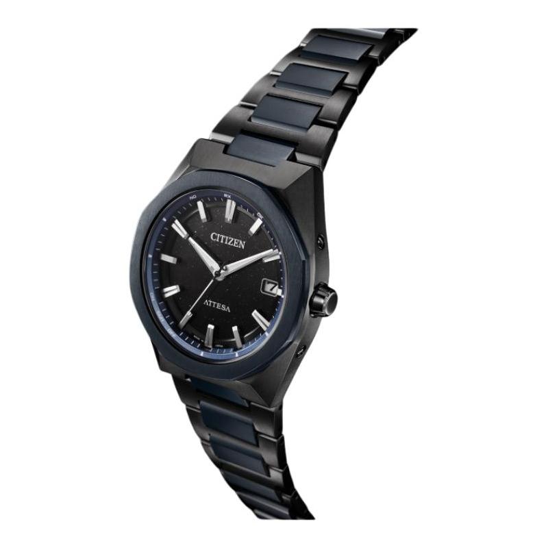 CITIZEN Attesa Series 100 Meters Waterproof Solar Quartz Titanium Strap 39mm Women's Watch Black Dial CB3046-76E