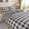 Black Plaid Duvet Cover Set,1 Gingham Duvet Cover and 2 Pillowcases, Lightweight Microfiber Buffalo Check 3 Pieces Bedding Set