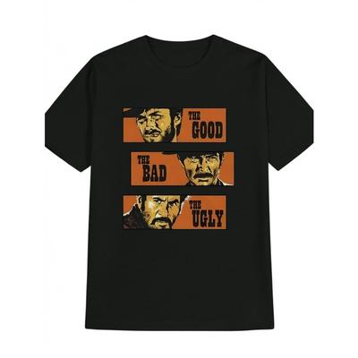 European Sizes Men'S Casual Versatile Round-Neck T-Shirt, Featuring Portrait Text Print Design, Suitable As a Gift for Men