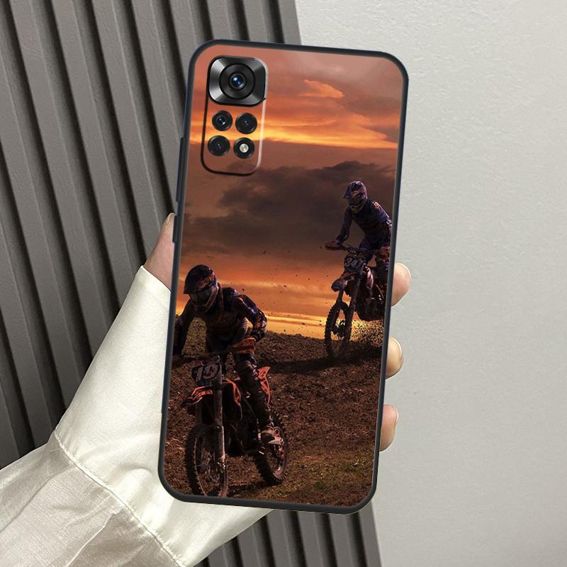 Moto Cross Motorcycle Sports Case For Xiaomi Redmi Note 13 Pro 14 12 11 10 15 Pro Plus Redmi 14C 13C 15C 10C 12C 15 Funda
