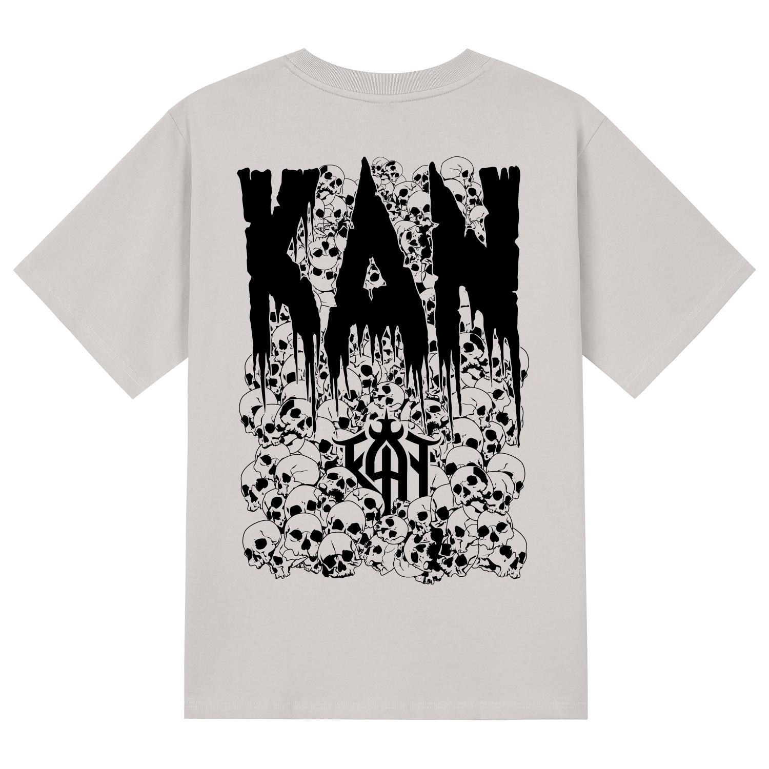 Khan 6312 Ktc0093 Dark Skull Short Sleeve T-Shirt - Beige Beige/L
