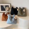 Women's Solid Color Tote Bag Wide Shoulder Strap Shoulder Bag Crossbody Bag