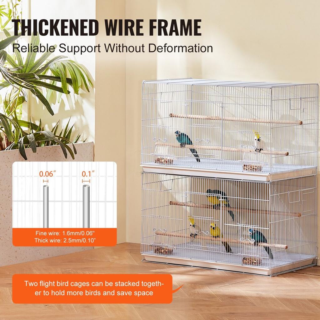 Bird Flight Cage 18 in Small Metal Parakeet Cage for Cockatiels White