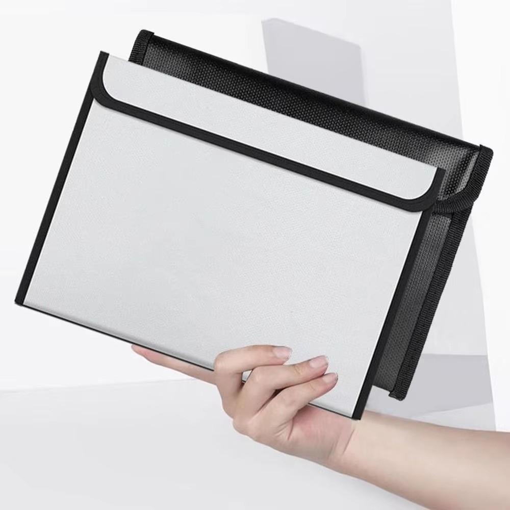 Bolsa à Prova d'Água e de Fogo para Documentos Resistente ao Calor Alça Superior Bolsa de Segurança para Dinheiro Fecho de Zíper com Tira Adesiva Bolsa de Armazenamento
