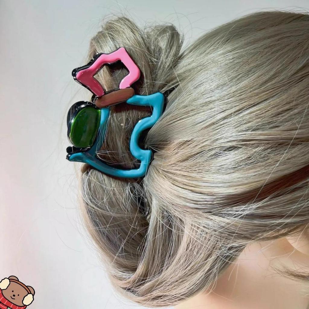 Korejská kreslená sponka do vlasů pes žralok: Štěněcí klip v kombinovaných barvách pro účesy vyčesané nahoru