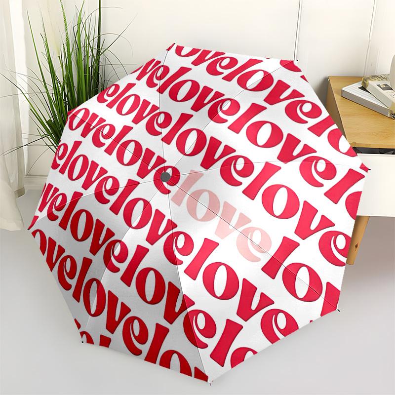 1pc Love Automatic Folding Umbrella - 8-Rib Automatic Open/Close, Large Canopy Birthday Festival Gift Yy251217101