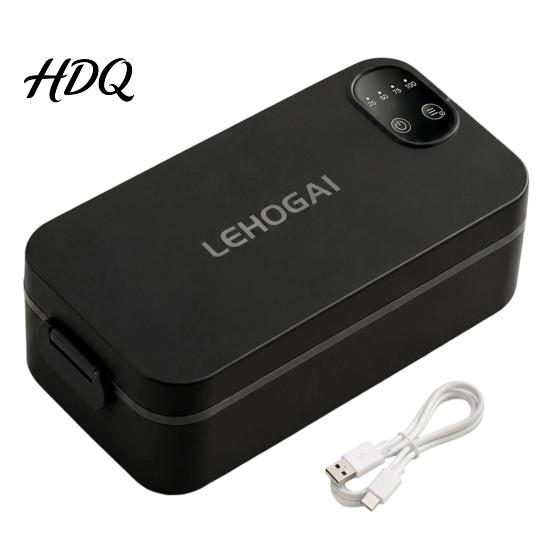 Portable Heating Meal Box for School 900ML USB Rechargeable Heated Lunch Box 304 Stainless Steel Liner Electric Bento Leakproof Students with
