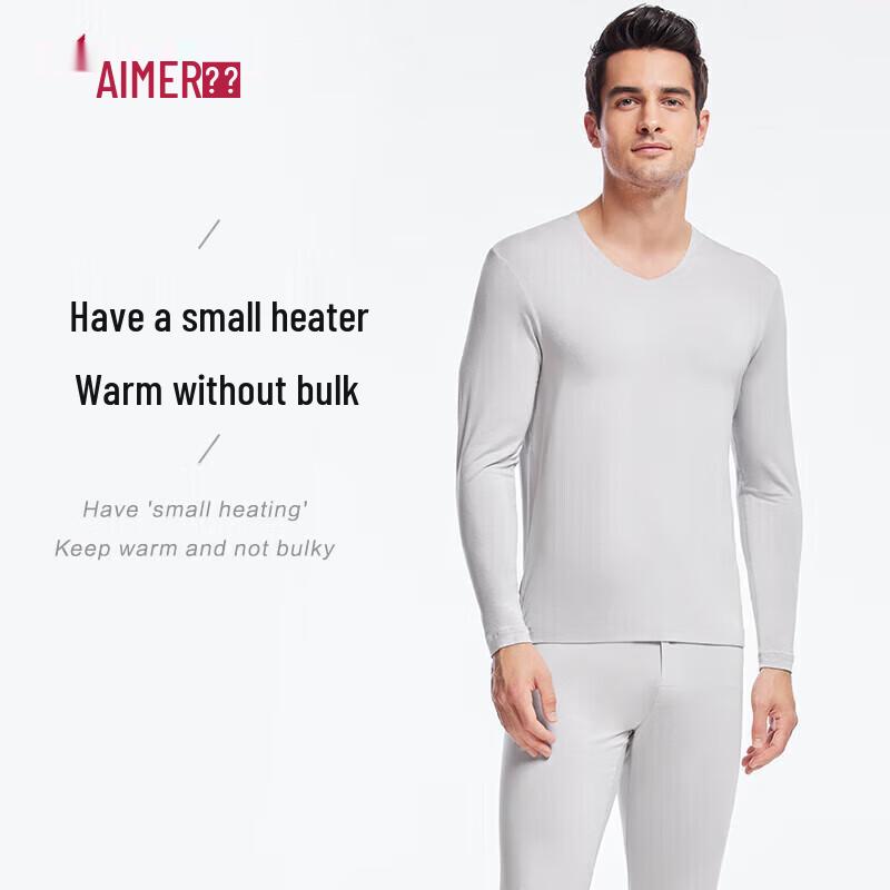 Aimer Men's Anti-static Lightweight Thermal Underwear Set NS74J461