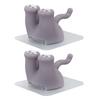 2Pcs Kids Toothbrush Holder Cute Cartoon Shaped Wall Mounted Toothbrush Stand for Bathroom Kitten Tail Shape