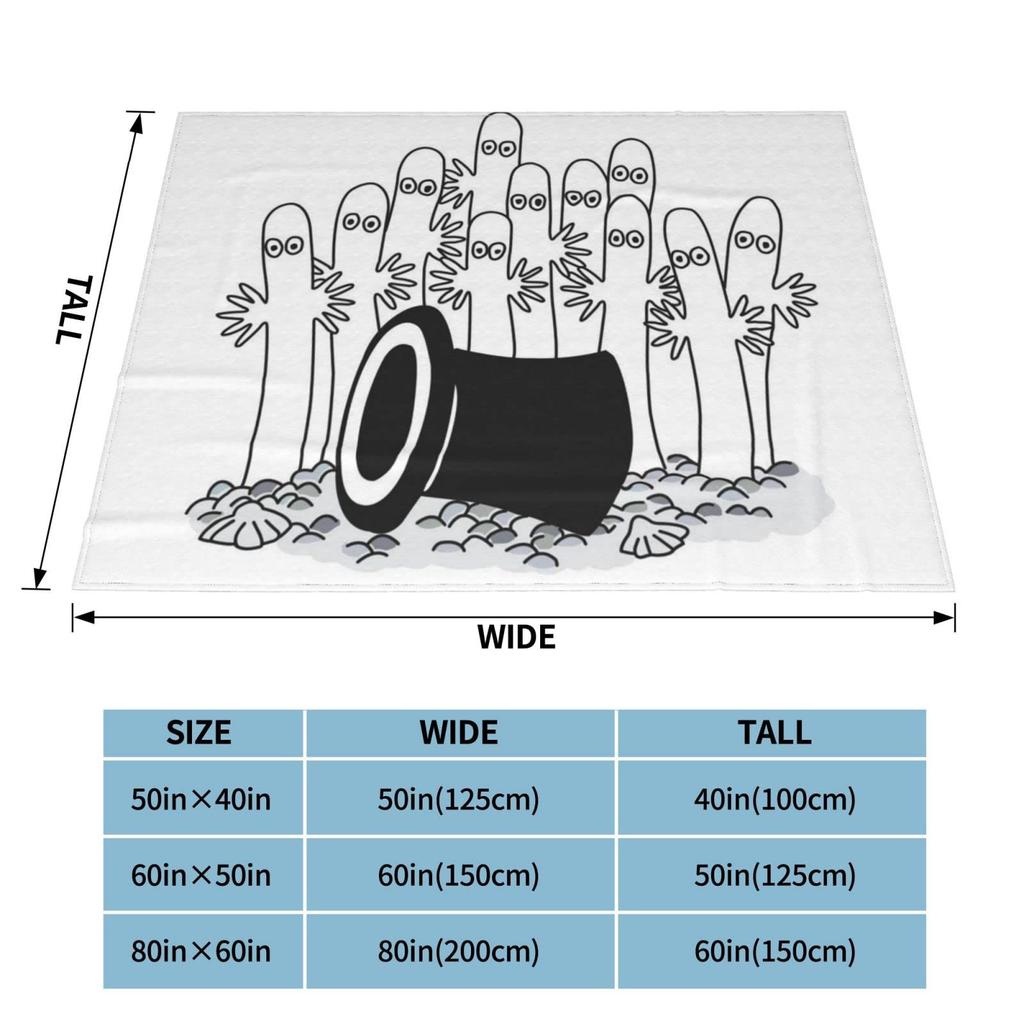 Moomin Hattifattener Fluffy and Stylish Flannel Cute Throw Blanket for Blanket, Blanket, All-Season Washable, Warmth, 50"x40"