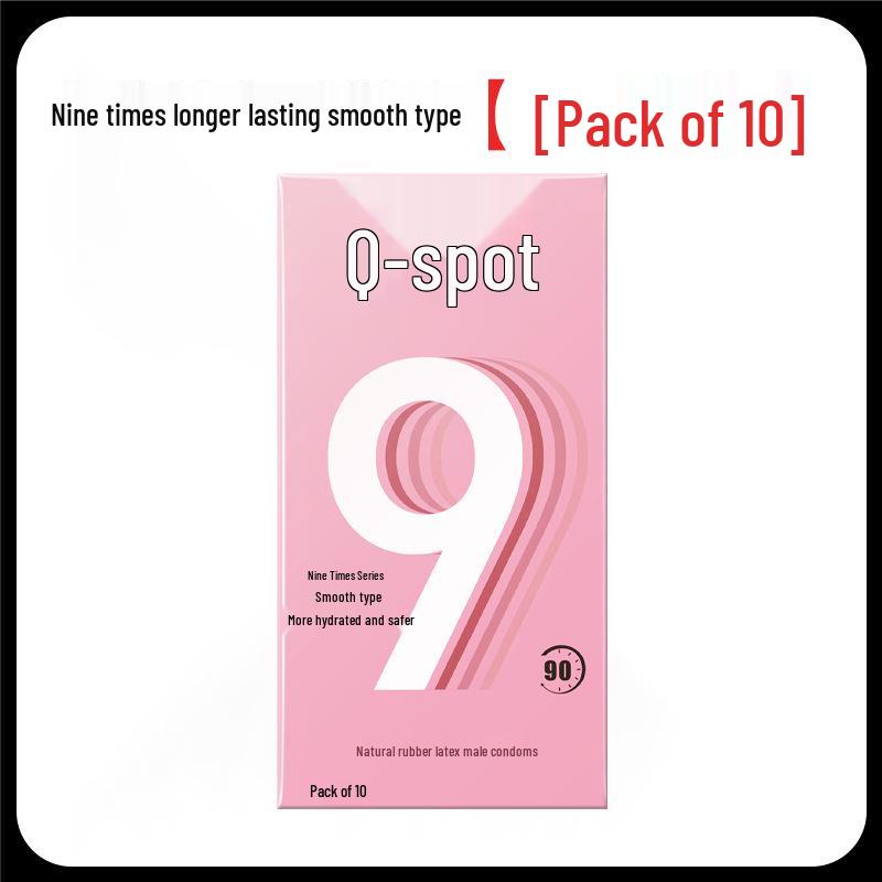 Q Point Ultra-Thin Pink Condoms with 3D Surrounding Particles - Odorless, Super Lubricated, Female Pleasure Enhancing.