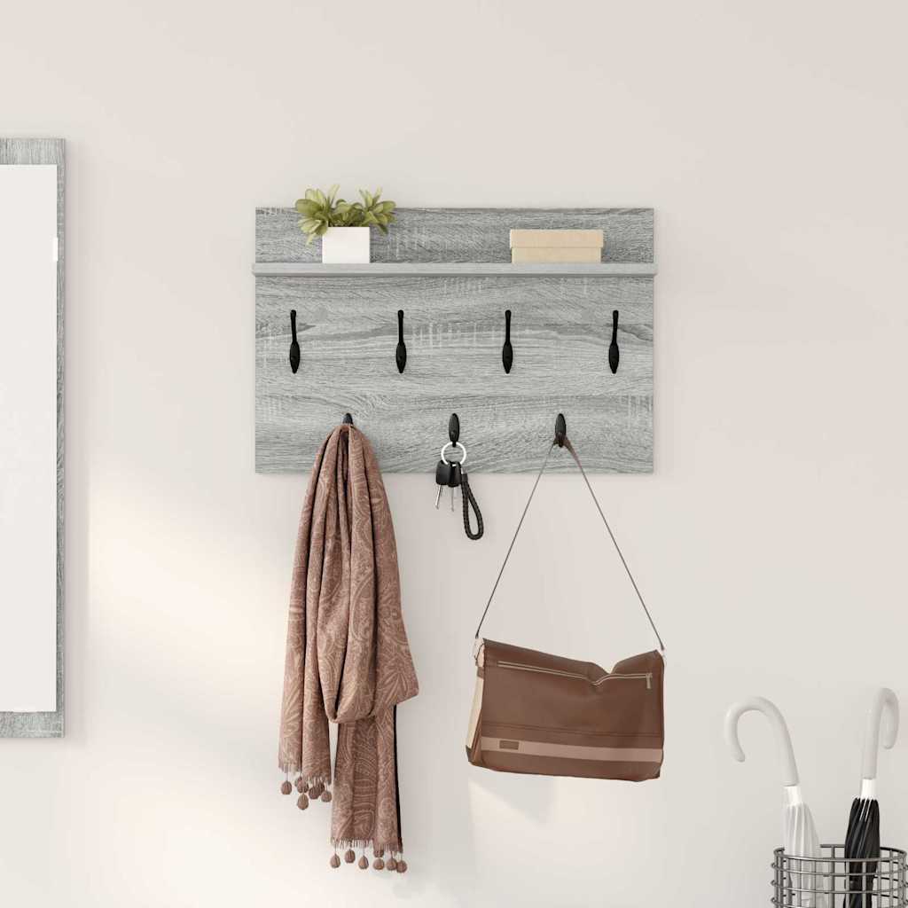 Wall Mounted Nightstand Grey Sonoma 60 x 40 x 12 cm