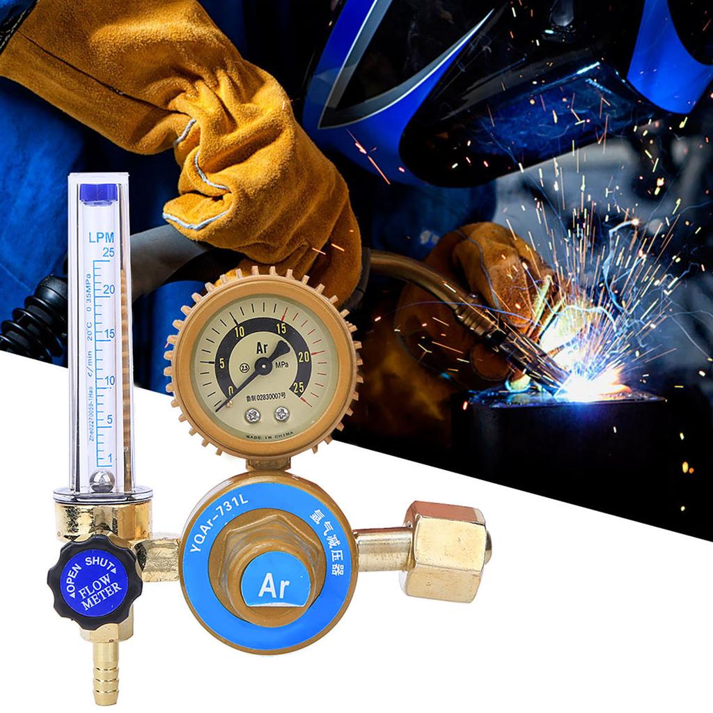 Argon CO2  Meter Welding Regulator, Pressure Gauge, MIG TIG Welder Parts, with Clear Scales,   Resistant, External   Relief Design