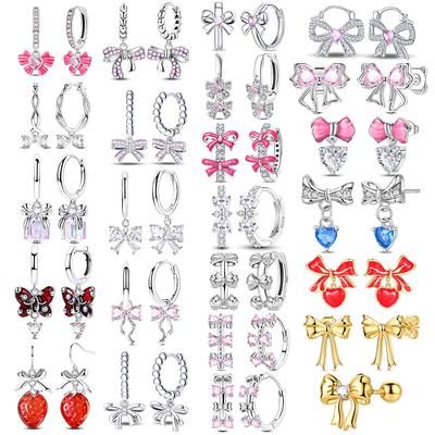 Bow Series Copper Hoop Earring For Woman Eardrop Original Earring Fine For Woman Original Earring Fashion Jewelry Gift