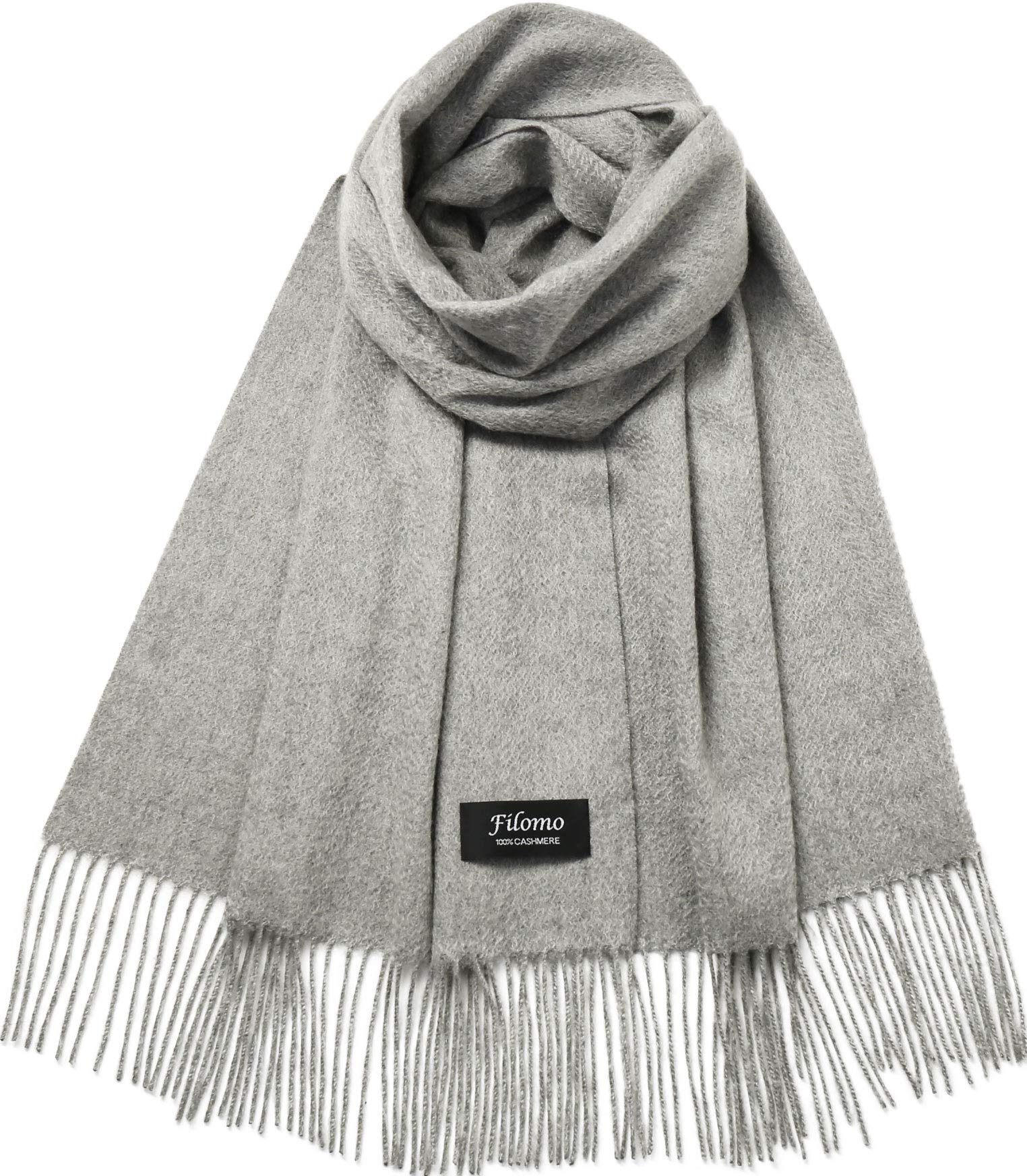 

Filomo Cashmere for Men and 22 Cashmere Variations 100% Scarf, Large, Women, Extra-Fluffy (Light Gray)