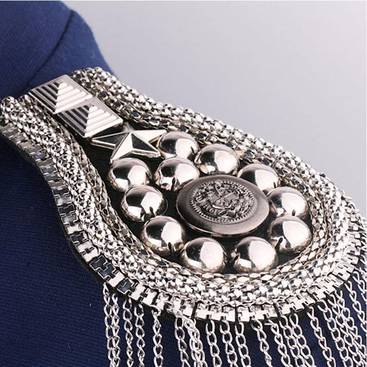 Stage Performance Tassel Shoulder Badge Suit Dress Shoulder Flower Decoration Costume Accessories