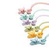 Bpa Free Silicone Baby Teether Pacifier Holder Clip Chain Low MOQ Standard No Squeeze Baby Pouch Holder Opp Bag/pp Box