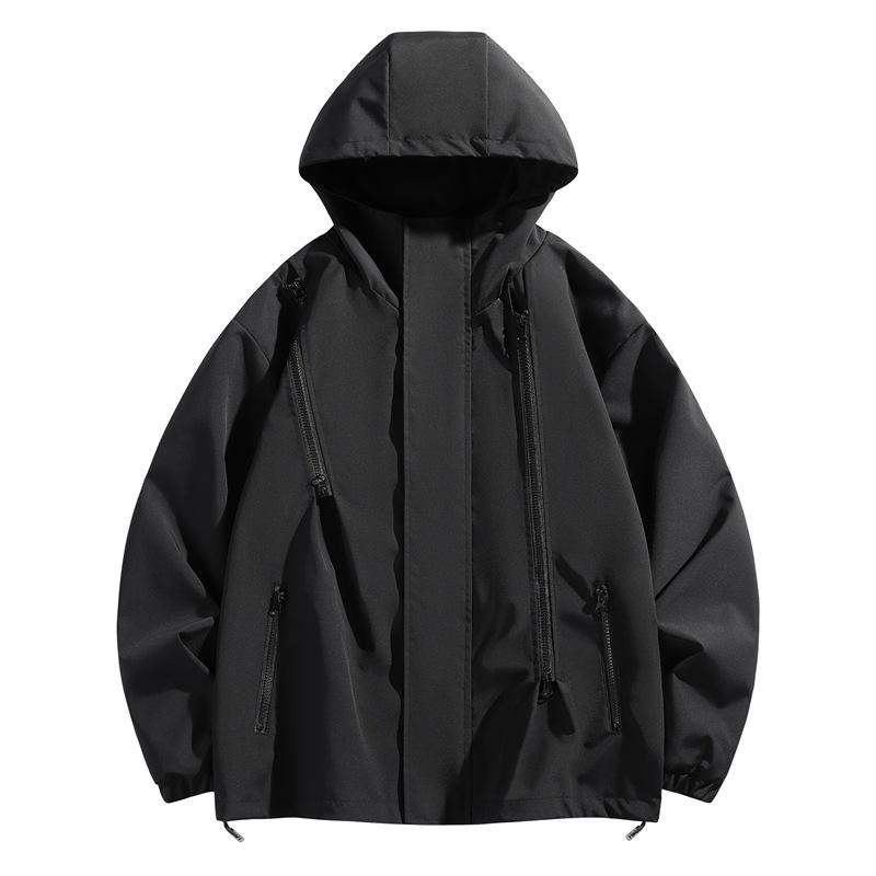 Casual Outdoor Hooded Windbreaker for Couples: Stylish, Three-Proof, Teen Mountaineering Jacket