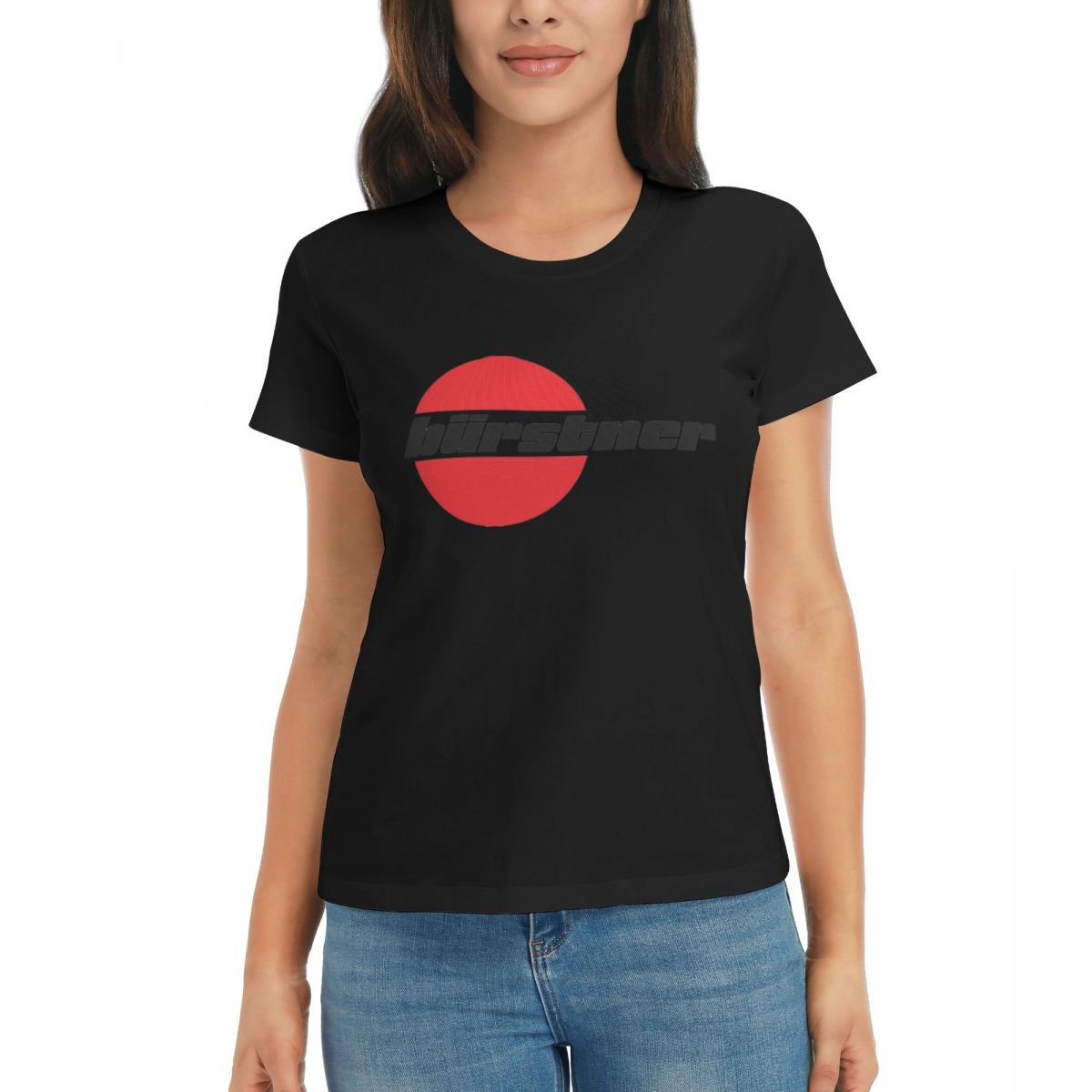 

Women TShirt Burstner Logo Summer Short Sleeve Tees Crew Neck Cotton T Shirts Clothes Tops Streetwear 4XL