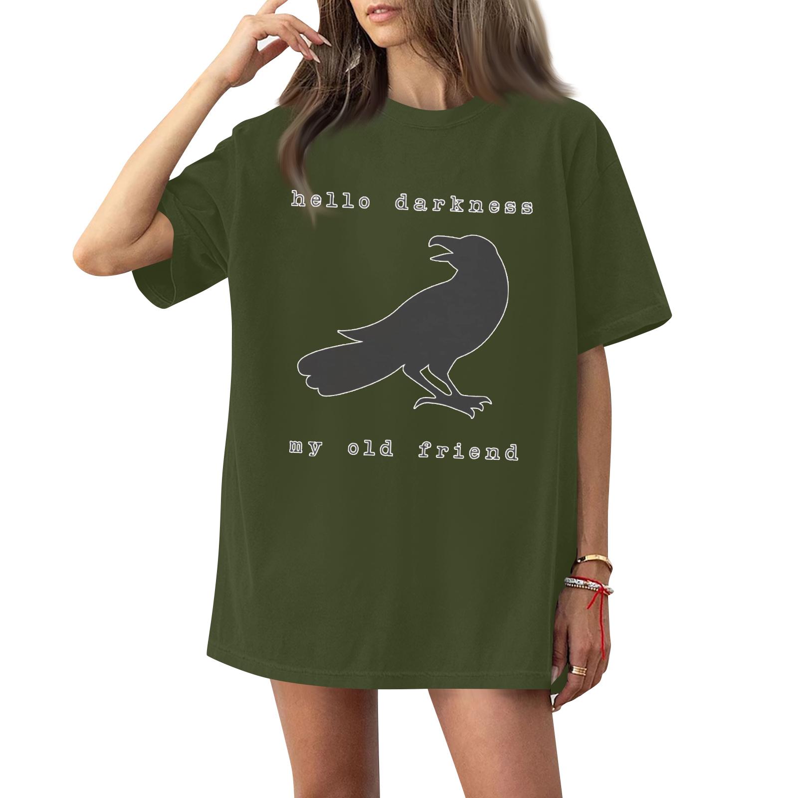 

Женский повседневный модный круглый вырез St. Футболка с коротким рукавом и принтом Патрика L армия зеленый