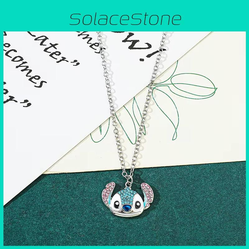 Adorable Cartoon Stitch Rhinestone Pendant Necklace For Fashionable Holiday Gift