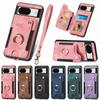 Ring Holder Cards Solt Leather Wallet Case for Google Pixel 8 Pro 7 7A 6 6A Magnetic Kickstand RFID Pouch Pocket Bag Strap Cover