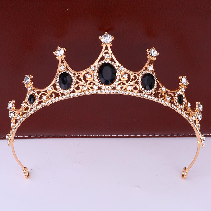 Retro Crown Baroque Bride Crown Tiara Princess Stage Performance Headband Birthday Girl Tiara Hair Accessories