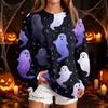 Women's Fashion Casual Halloween Print Neck Sweatshirt