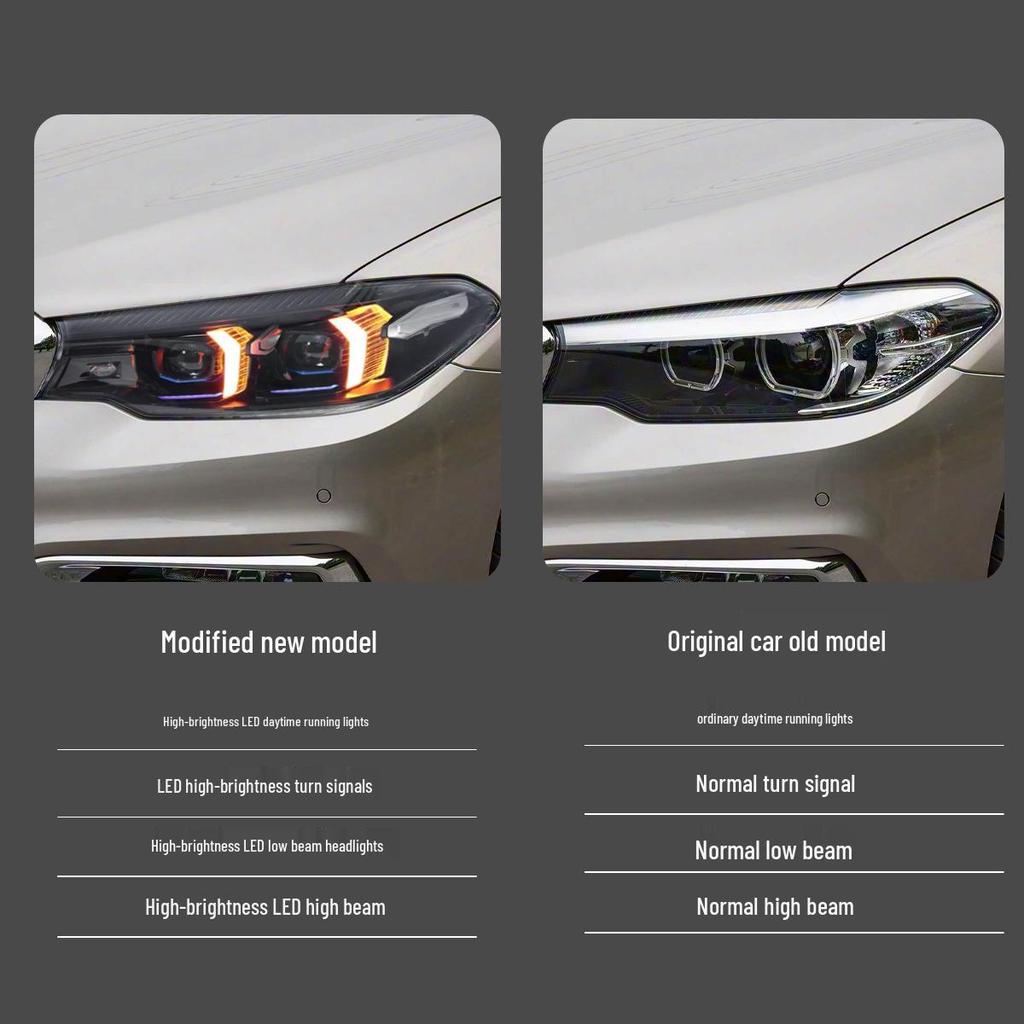 18-23 BMW 5 Series G30 G38 Headlight Assembly with New Fang DRL & Turn Signals