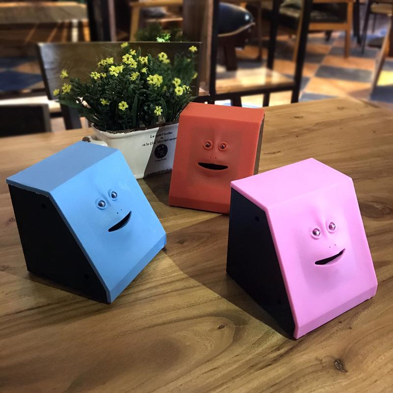 Face Piggy Bank Sensing Money Eating Monkey Mouth Can Move Gifts Childrens