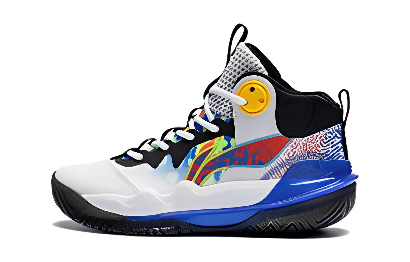 Li Ning YOUNG Авангард Сила КОМАНДА 3.0 Амортизация Износостойкие Высокие Детские Баскетбольные Кроссовки Белый Синий YKBT004-5 38