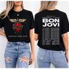 T-shirt Bon Jovi Forever Tour T-shirt de Concert Double Face Dates de Tournée du Groupe de Rock T-shirt Musique Hommes Femmes Streetwear Manches Courtes Vêtements Féminins Masculins