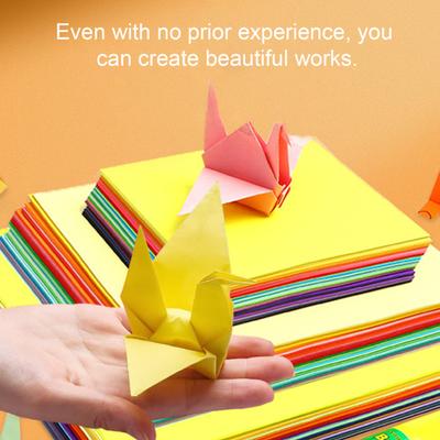 100 Yaprak 15/20/25cm Kare Origami Kağıdı 10 Renk Çift Taraflı Kendin Yap Scrapbook Okul Sanat El Sanatları Çocuklar Yeni Başlayan Kolay Katlama Renkli Origami Yaprakları