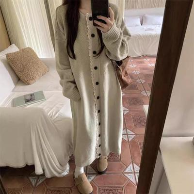 Women's Winter Clothes Knit Knitwear Pullovers Lace To Knee Long Dress Cardigan Sweater For Women Streetwear Fashion Clothing