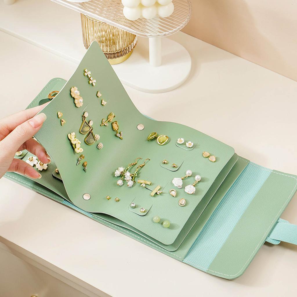 Ear Studs Collection Notebook Earring Organizer PU Material Earring Storage Bag Portable PU Earring Cases for Earrings
