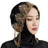 YASEEN New Beaded Rhinestone Lace Headwrap Hat Fashionable Comfortable Stretchable Easy Wear Ethnic Style Flower Turban Women