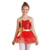 Girls Christmas Dance Dress Double Spaghetti Straps Sleeveless Shiny Sequins Bow Cami Leotard Bodysuit
