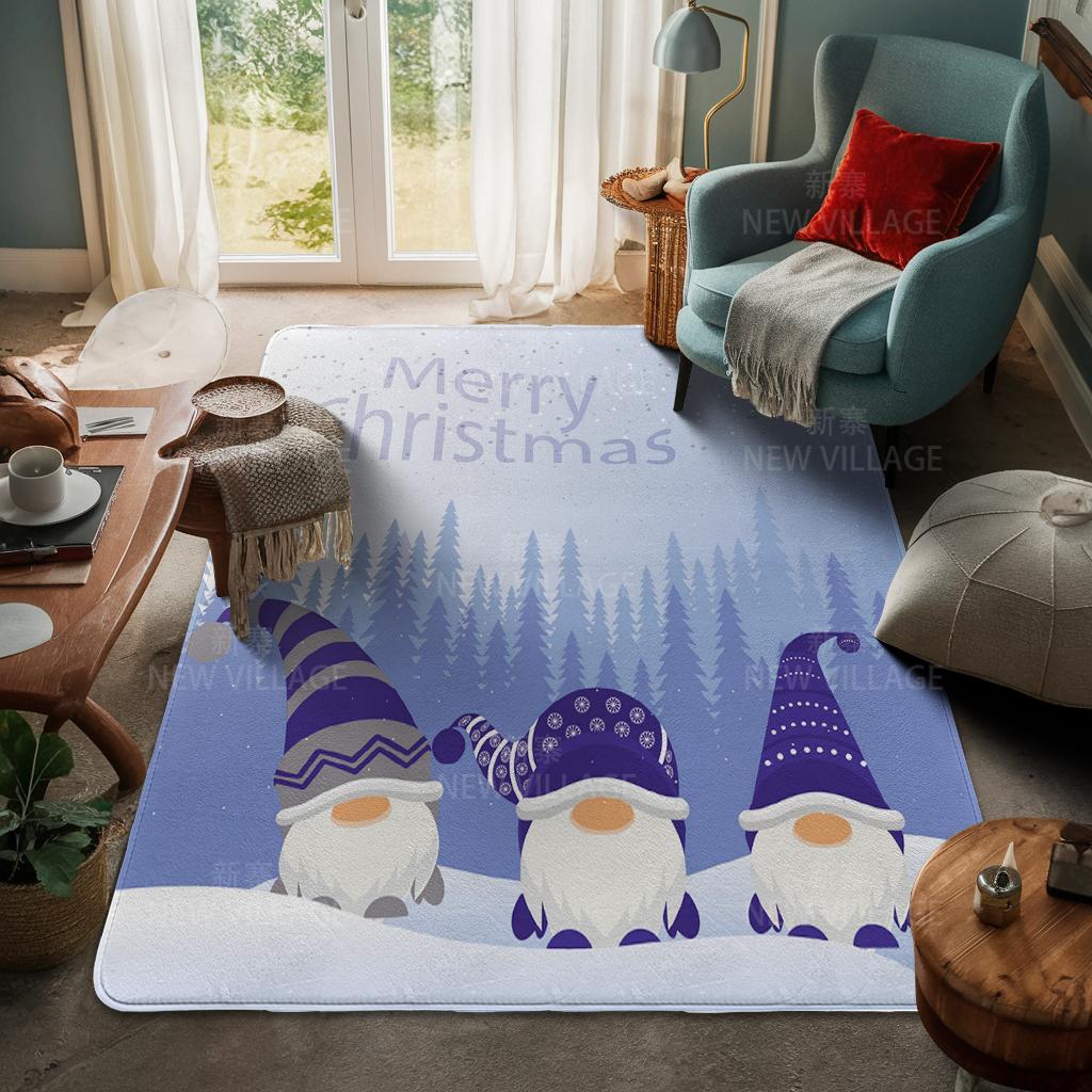 House Entrance Carpet Home Door Mat Living Room Bath Foot Bathroom Non-slip Water Absorption Rugs Bath Merry Christmas Winter