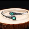 Vintage Ethnic Style Inlaid Imitation Natural Stone Bracelet Elegant Open Adjustable Cuff Bracelet Women Men Party Jewelry