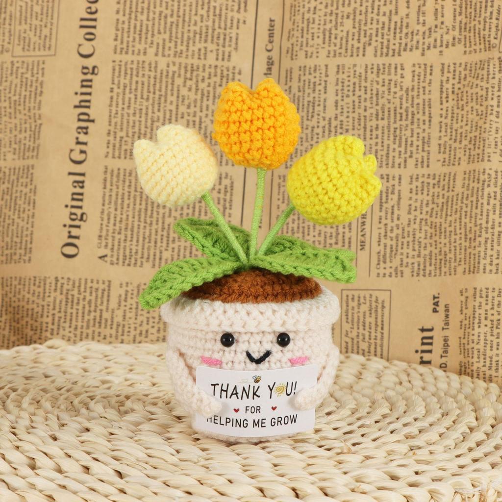 Crocheted Wool Doll Potted Plants, Creative Potted Plants, Cute Ornaments, Home Decoration, Handicrafts, Gifts